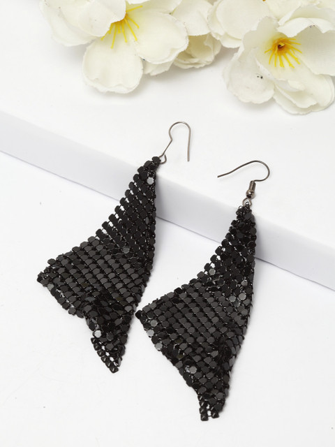

AVANT-GARDE PARIS Black & Rhodium-Plated Chandelier Drop Earrings
