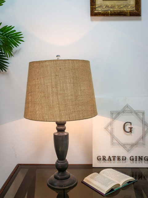 

Grated Ginger Black & Black Solid Handcrafted Table Lamp