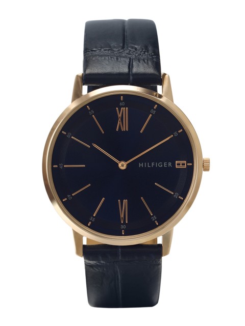 

Tommy Hilfiger Men Navy Blue Leather Analogue Watch TH1791515