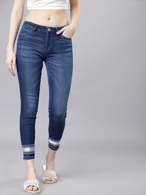 

Tokyo Talkies Women Blue Super Skinny Fit Mid-Rise Clean Look Stretchable Jeans