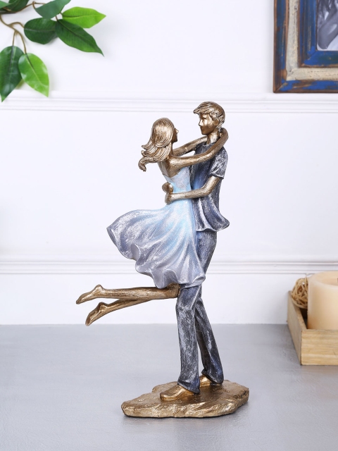 

TAYHAA Gold-Toned & Grey Resin Dancing Couple Showpiece