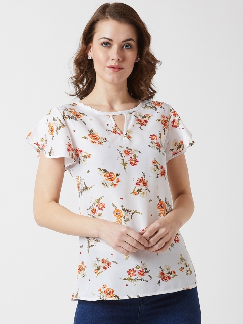 

U&F Women White Printed Top