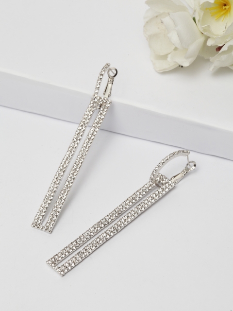 AVANT-GARDE PARIS Silver-Toned Geometric Drop Earrings