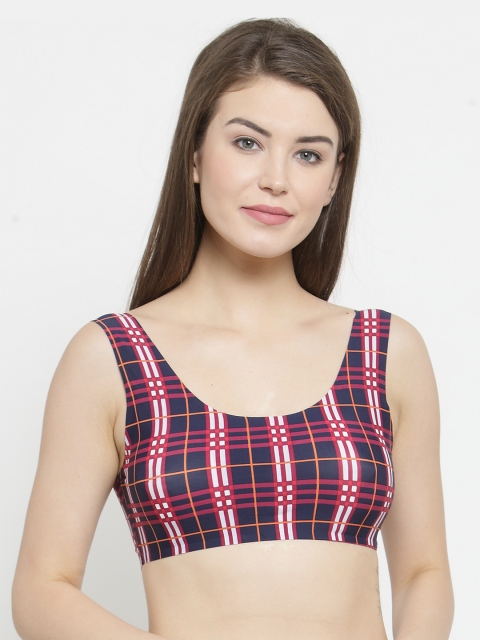 

PrettyCat Blue & Red Printed Non-Wired Lightly Padded Sports Bra PC-SB-5177