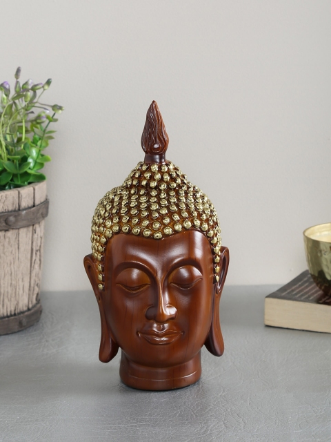 

TAYHAA Brown & Gold-Toned Resin Lord Buddha Showpiece