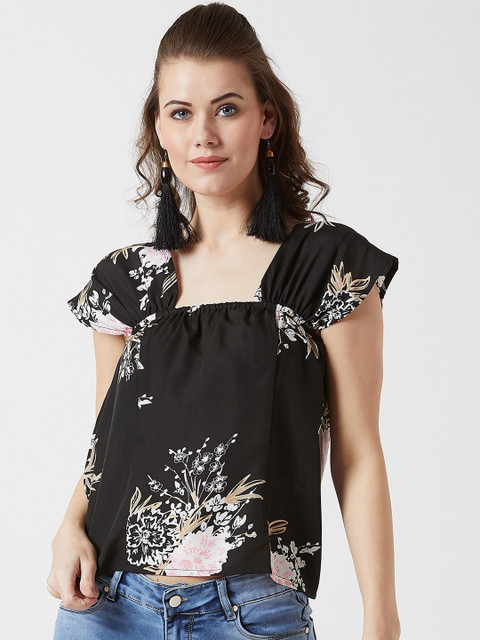 

U&F Women Black & Whte Printed A-Line Top