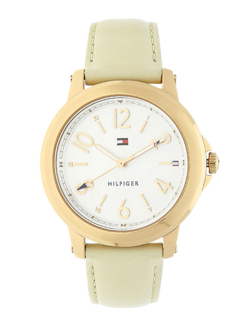 

Tommy Hilfiger Women White & Beige Leather Analogue Watch TH1781755