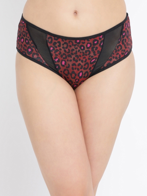 

Clovia Women Brown & Black Animal Printed Mid Rise Hipster Briefs PN3218P06XL