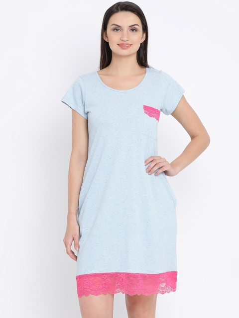 

Clovia Blue Solid Nightdress NS0802P03XL
