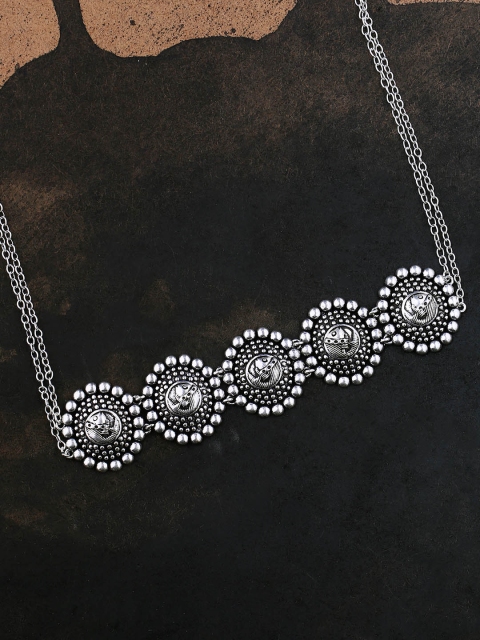 

Studio Voylla Silver-Toned Silver-Plated Brass Oxidised Necklace