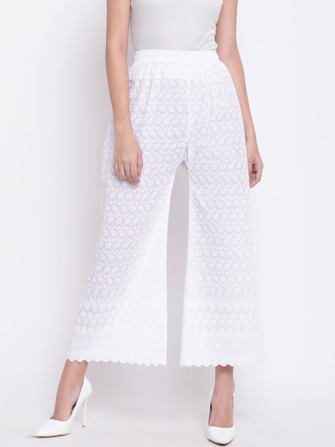 

RIVI Women Off-White Regular Fit Self Design Culottes