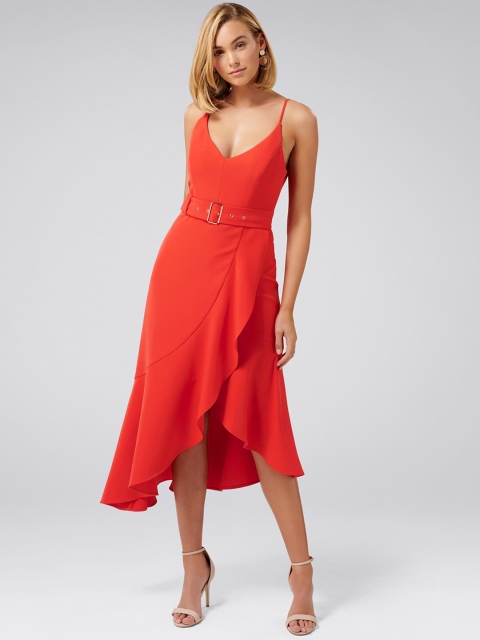 

Forever New Women Red Solid Fit and Flare Dress