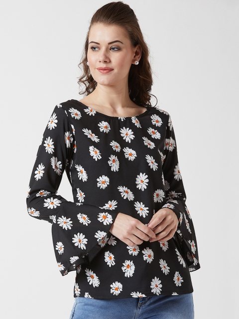 

U&F Women Black & White Printed Top