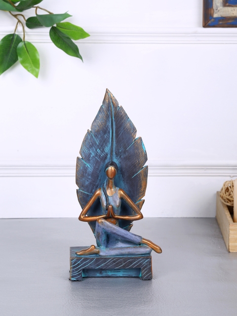

TAYHAA Brown & Blue Resin Yoga Leaflet Showpiece