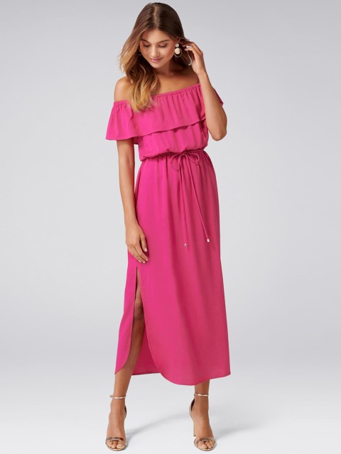 

Forever New Women Pink Solid Blouson Dress