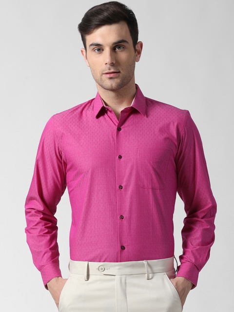 

Peter England Men Pink Slim Fit Self Design Formal Shirt