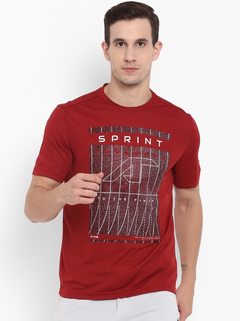 

Alcis Men Red Printed Round Neck T-shirt