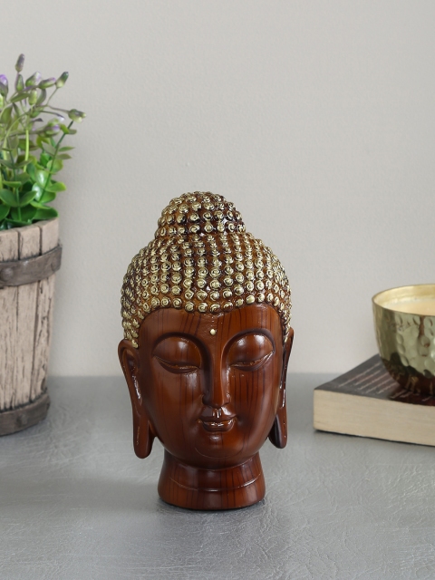 

TAYHAA Brown & Gold-Toned Resin Lord Buddha Showpiece