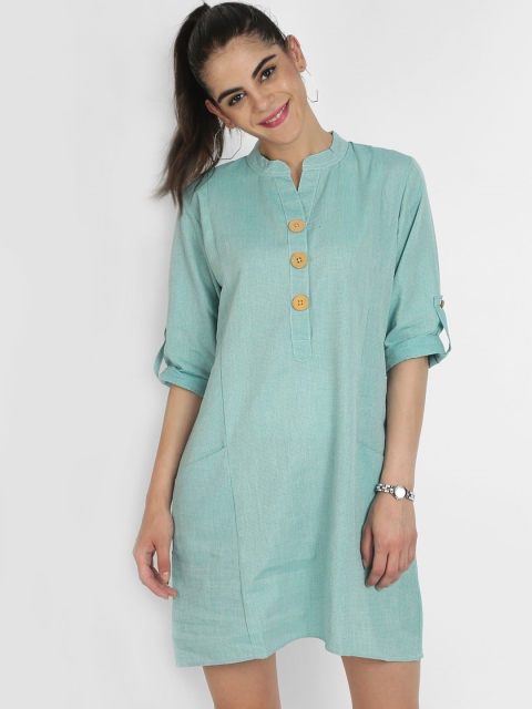 

Heart of Gold Women Green Solid A-Line Dress