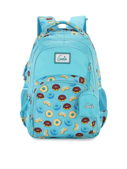 

Genie Unisex Blue Printed 15 inches Small Backpack with Pouch