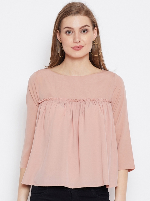 

PANIT Women Pink Solid A-Line Top