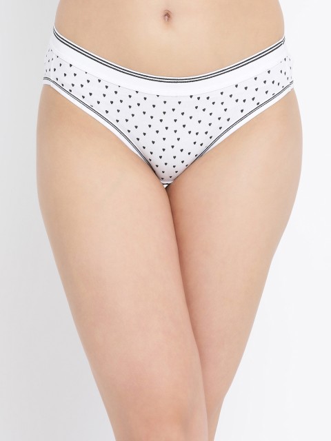 

Clovia Women White & Black Printed Bikini Briefs PN3241A18XL
