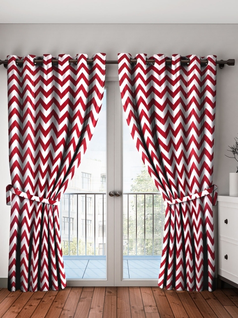 

Home Sizzler Maroon & Off-White Set of 2 Printed Door Curtains