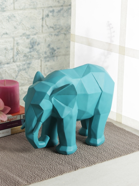 India Circus by Krsnaa Mehta Turquoise Blue Solid Elephant Figurine