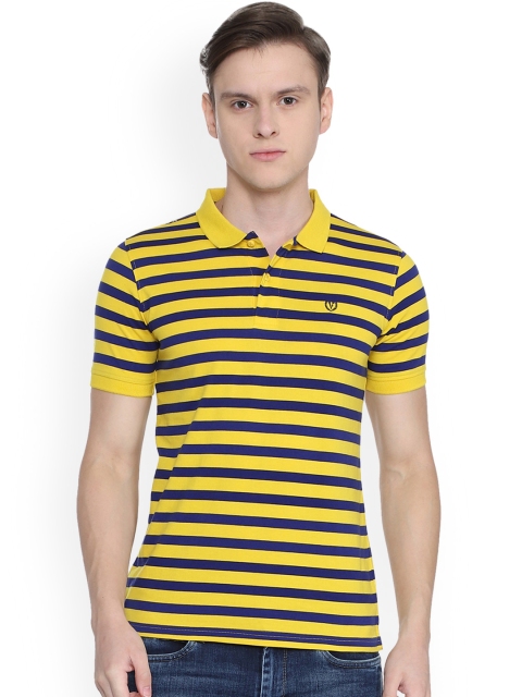 

Van Heusen Sport Men Yellow Striped Polo Collar T-shirt