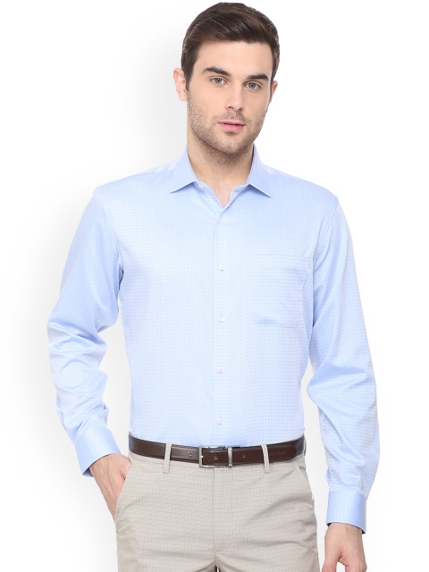 

Van Heusen Men Turquoise Blue Regular Fit Self Design Formal Shirt