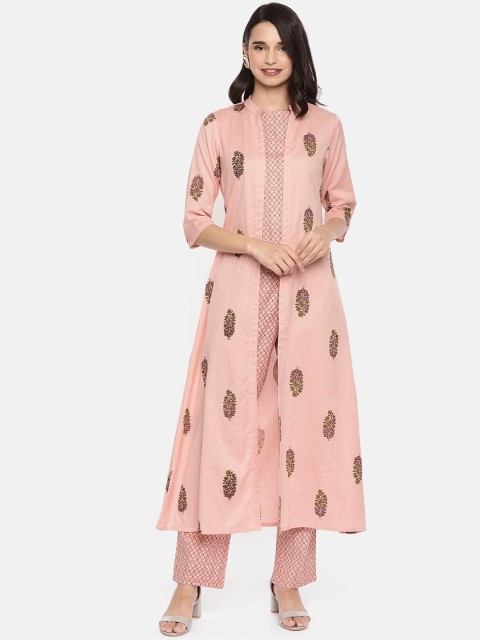 

Alena Women Peach-Coloured Printed Top with Trousers