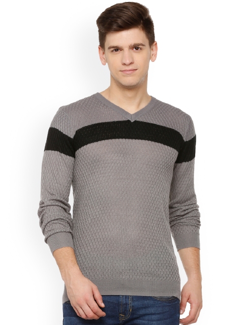 

Van Heusen Men Grey Self Design Sweater