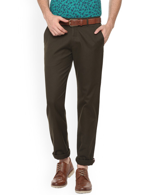

Van Heusen Sport Men Brown Slim Fit Solid Regular Trousers