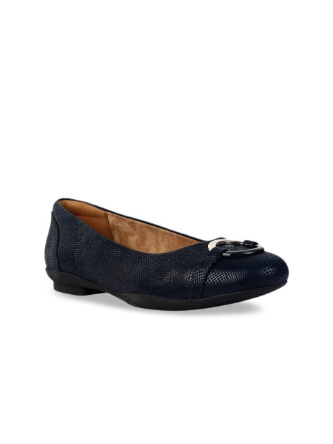 

Clarks Women Navy Blue Printed Leather Ballerinas