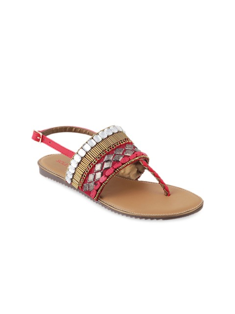 

SOLE HEAD Women Red Solid One Toe Flats