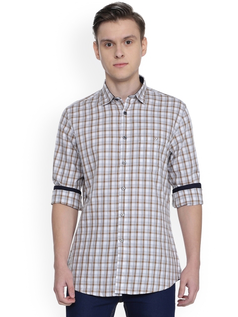

Van Heusen Sport Men Brown Slim Fit Checked Casual Shirt