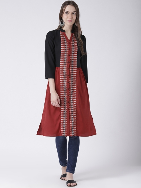 

DODO & MOA Women Red & Black Printed A-Line Kurta