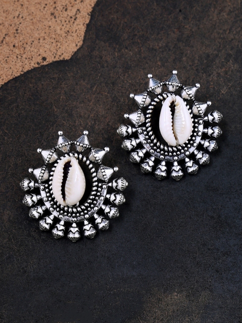 

Studio Voylla Silver-Plated Circular Studs