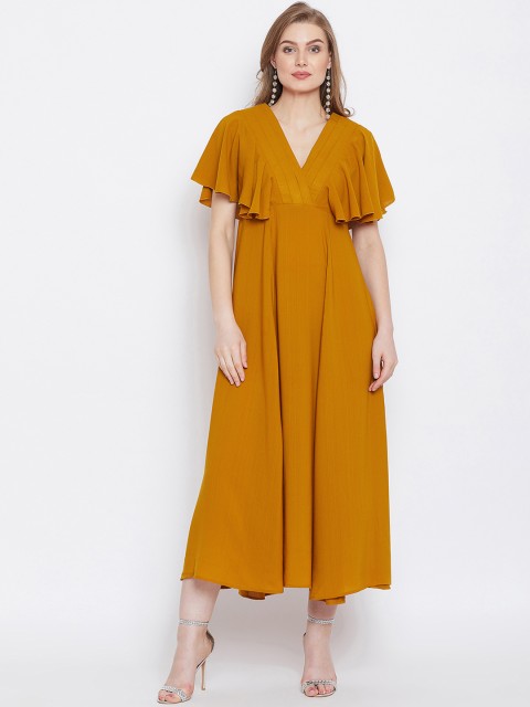 

PANIT Women Yellow Solid Maxi Dress