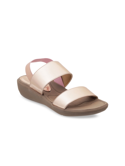 

SOLE HEAD Women Rose Gold Solid Sandals