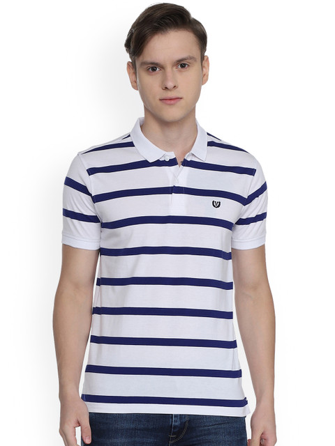 

Van Heusen Sport Men White Striped Polo Collar T-shirt