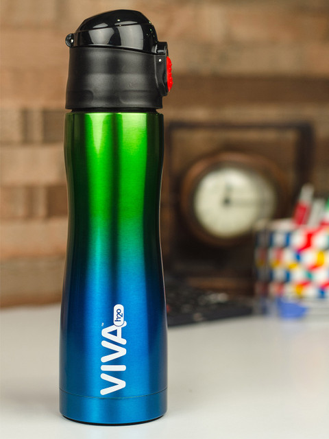 

VIVA h2o Blue & Green Textured Stainless Steel Water Bottle