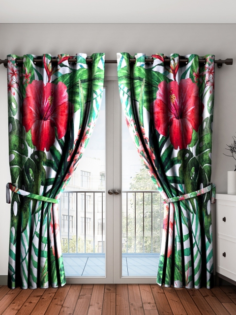 

Home Sizzler Set of 2 Multicoloured Room Darkening Long Door Curtains, Multi