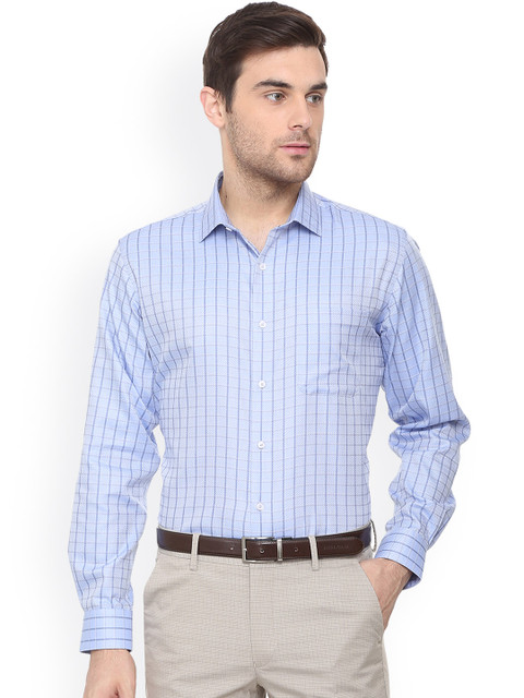 

Van Heusen Men Blue Regular Fit Checked Formal Shirt