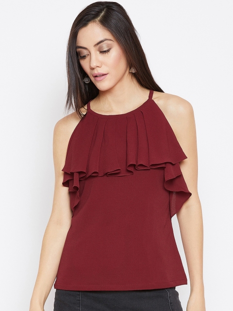

Imfashini Women Maroon Solid Top