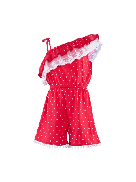 

Stylo Bug Girls Red Printed Jumpsuit