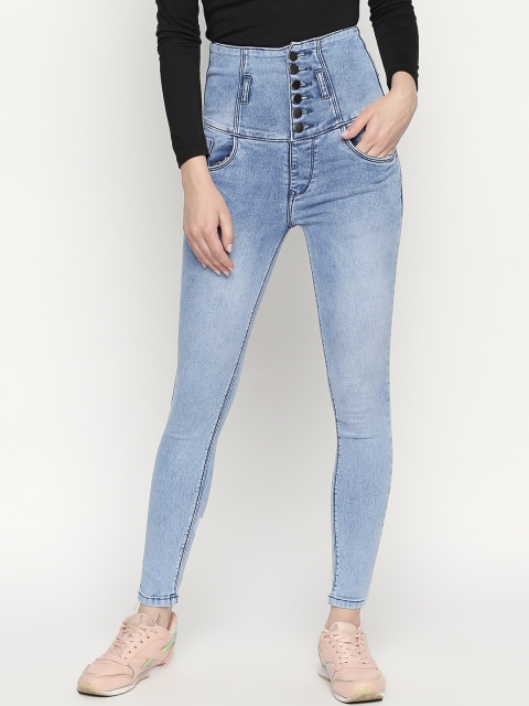 

PURPLE WATER Women Blue Slim Fit High-Rise Clean Look Stretchable Jeans