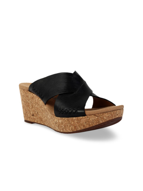 

Clarks Women Black Solid Leather Heels