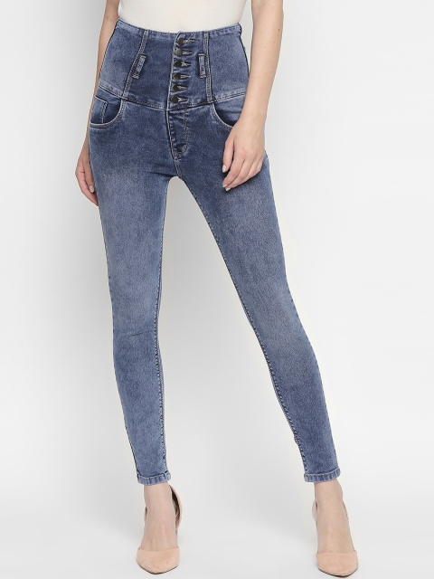 

PURPLE WATER Women Blue Slim Fit High-Rise Clean Look Stretchable Jeans