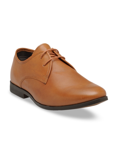 

Franco Leone Men Tan Brown Leather Formal Derbys